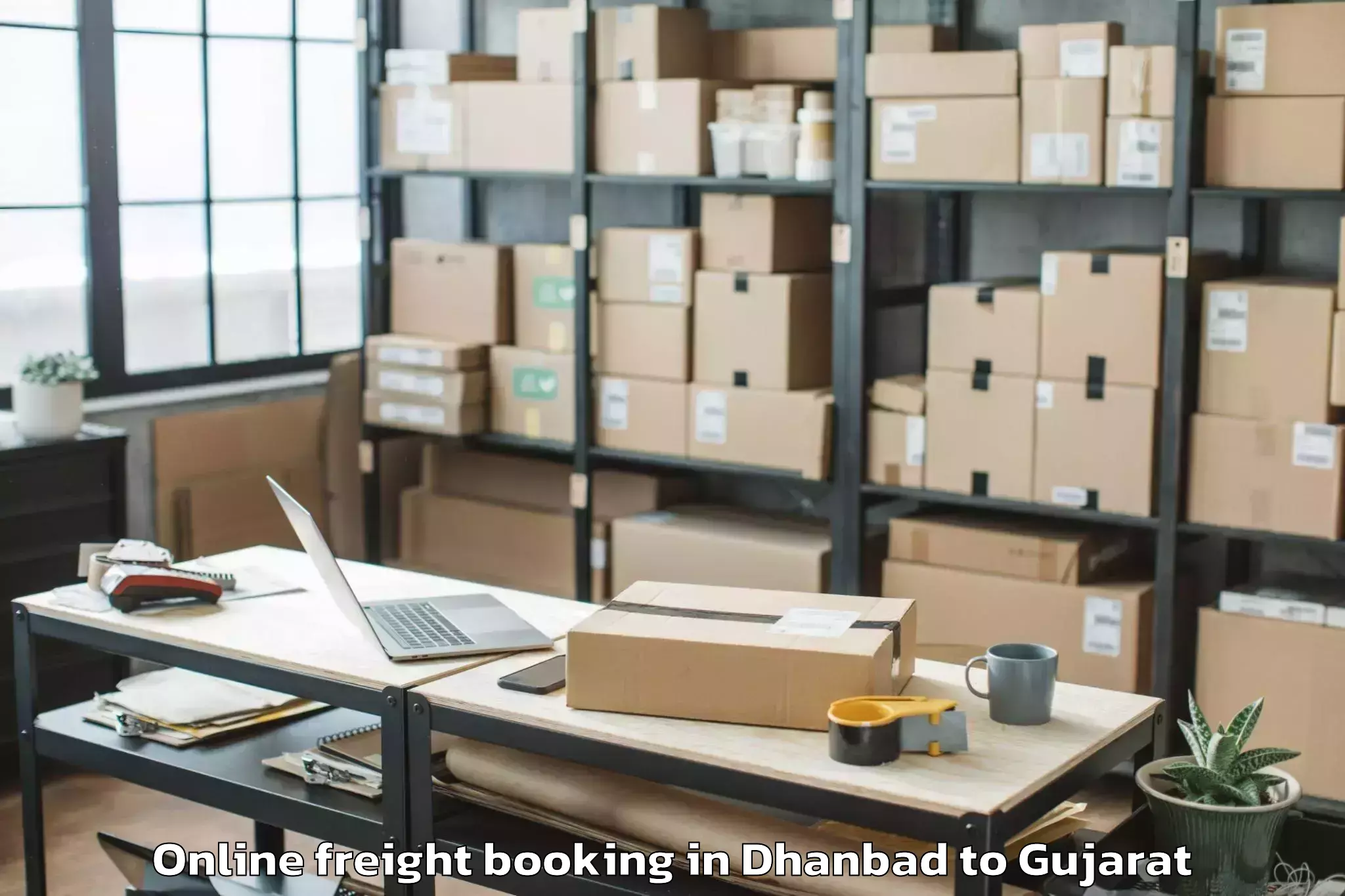 Discover Dhanbad to Savar Kundla Online Freight Booking